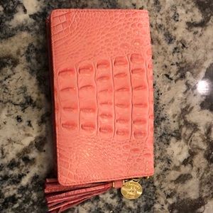 Brahmin exclusive salmon pink clutch